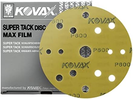 MaxFilm Ultra Premium 6 inch Sanding Discs, P600, 15 Holes, Hook & Loop, 523-0600, 50 discs