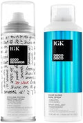 IGK Glass Hair Duo | Good Behavior Spirulina Smoothing Spray + Disco Disco Clear Gloss Shine Spray | Keratin Like Treatment + Glossy Finish | 5.6 oz + 5.3 oz