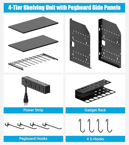 CCCEI Modular Power Tool Organizer Wall Mount with Charging, Black, 1 Pack