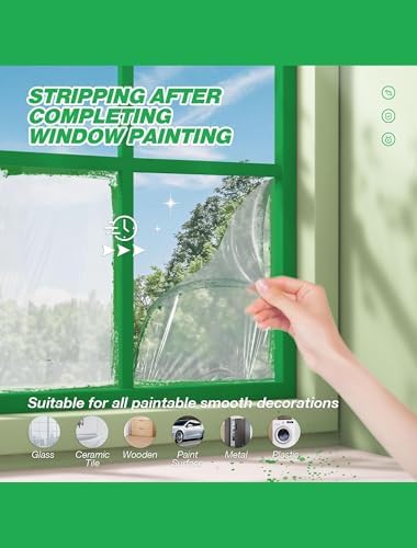 E-SDS Masking Liquid Tape, 32 fl.oz Transparent Peelable Coating for Window