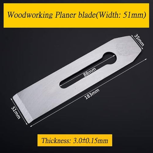 10 Pack Bench Hand Plane Blade Replacement Woodwork Planer Cutter Wide Iron Blades Steel Carpentry Edge Trimming Saw for Woodworking Tool (10 Pack 51mm)