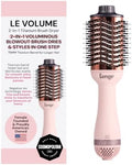 L'ANGE HAIR Le Volume 2-in-1 Titanium Blow Dryer Brush | Frizz Control Blowout Hair Dryer Brush for Drying and Styling | Volumizing Hot Air Styler for All Hairstyles | Oval Barrel | Blush - 75mm