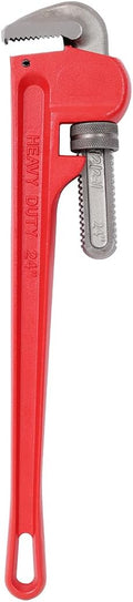 Pipe Wrench 24 Inch, Rigid Pipe Wrench Sets Steel Adjustable | Professional Heavy Duty Hangable Design for Plumbing, Home, Vehicle Repair (24" Red Wrench)