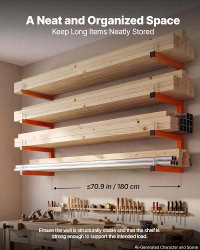 VEVOR Lumber Rack, 4-Tier 2-Pack 220 lbs per Tier, Welded Wood Pipe Storage