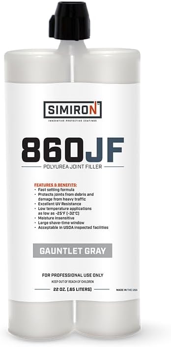 Polyurea Joint Filler 22Oz Cartridge - Fills Concrete Joints - Fast Setting, 100% Solids, VOC Free - Excellent UV Resistance, Moisture Insensitive, Large Shave-Time Window (Gauntlet Gray)
