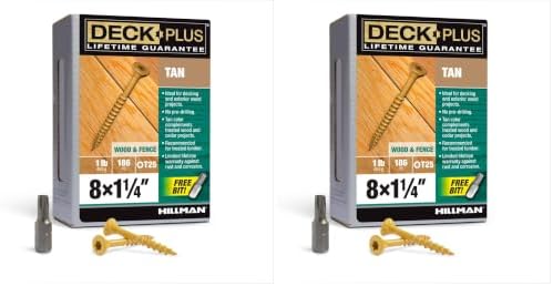 Deck Plus Torx Deck Screws, #8 x 1-1/4in, 372 Pack, Tan