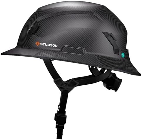 STUDSON SHK-1 Full Brim Safety Helmet Non-Vented: ANSI/ISEA Z89.1 Type II Compliant (R 2019), Lightweight & Breathable, NFC Emergency Contact Chip, One Size, Class E Protection