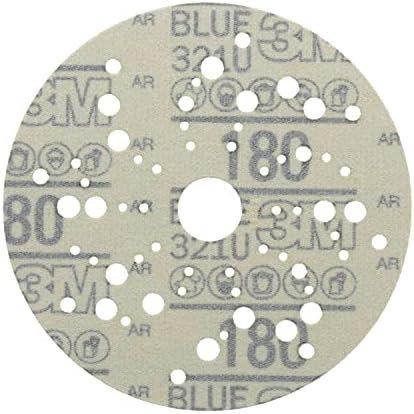3M Hookit Blue Abrasive Disc, 321U, 36161, 5 in, 180+ Grade, Multi-Hole