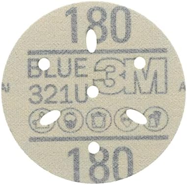 3M Hookit Blue Abrasive Disc, 321U, 36146, 3 in, 180+ Grade, Multi-Hole