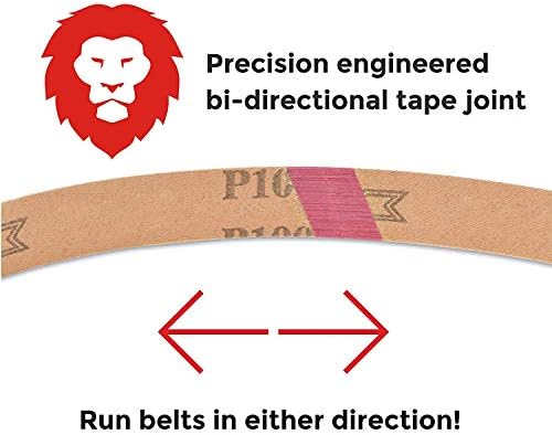 Red Label Abrasives 2 X 72 Inch Coarse/Medium Grit EdgeCore Ceramic Grinding Sanding Belts, 10 Pack Assortment