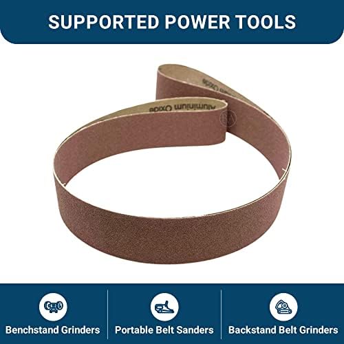 Benchmark Abrasives 2” x 72” Inch Sanding Belts with Aluminum Oxide Sand Paper for Metal Grinding, Sanding, Knife Polishing, Surface Blending Belt Sander Paper Belt for Woodworking (6 Pack),400 Grit