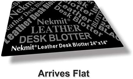 Nekmit Leather Desk Blotter Pad 24 x 14 Inches, Flat, Non-Slip, Waterproof, Black