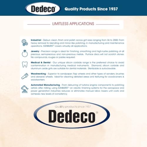 Dedeco Sunburst Radial Bristle Discs 48-Pack - 5/8" Curved Knife-Edge - Peach 2500 Grit (Extra-Fine, 6 Micron) - Aluminum Oxide for Polishing & Finishing