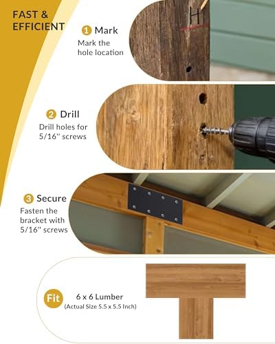 4 Pcs Ultra-Thick Straight Mending Plate, 9.25" x 4.5" Extreme Weatherproof Flat Bracket, Heavy Duty Steel I-Shape Timber Connector for 6x6 8x8 Lumber, Outdoor Pergola, Deck & Cabin