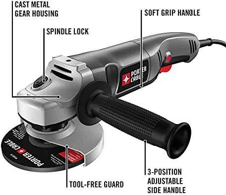 PORTER-CABLE Angle Grinder Tool, 4-1/2-Inch, 7.5-Amp (PC750AG)