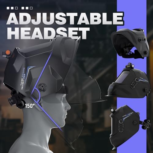 Auto-Darkening Welding Helmet, LED Light, Shade 4/5-9/9-13