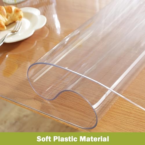 OstepDecor 24 x 32 in Clear Table Protector 1.5mm Thick Plastic Table Cover