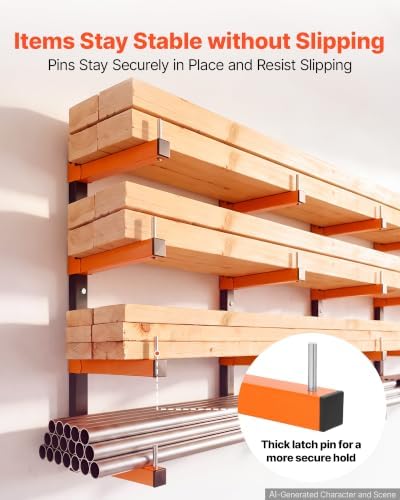 VEVOR Lumber Rack, 4-Tier 2-Pack 110 lbs per Tier, Foldable Wood Storage