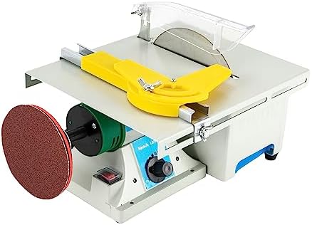 Table Saw, Jewelry Rock Polishing Machine Bench Grinder Polisher Mini Table Saw 110V, Adjustable Speed Cutting Machine 800-10000rpm for Cutting Grinding Engraving Polishing