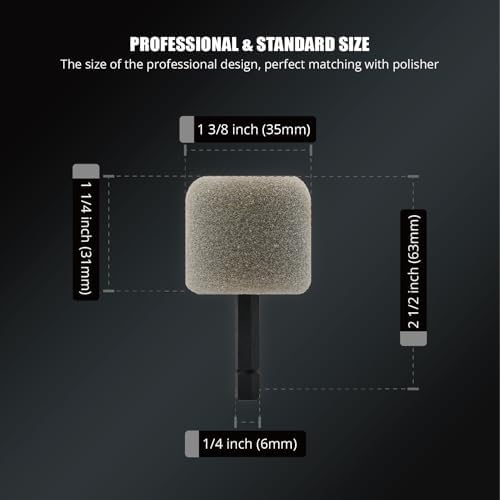 SPTA Gray Light Cut & Fnish Pad, 5Pcs Cylinder Flexible Shaft Mini Polishing Pad Set Perfectly Tailored for Small Area, Polishing Door Handle Recesses, Radiator Grilles, Rims, and Interiors -PT110-5