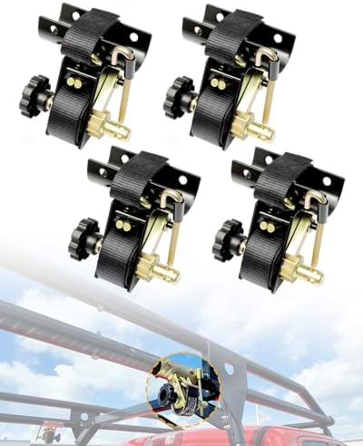 Ladder Rack Ratchet Straps with J-Hook (4PCS), Cargo Buckle Rack Lock Strap