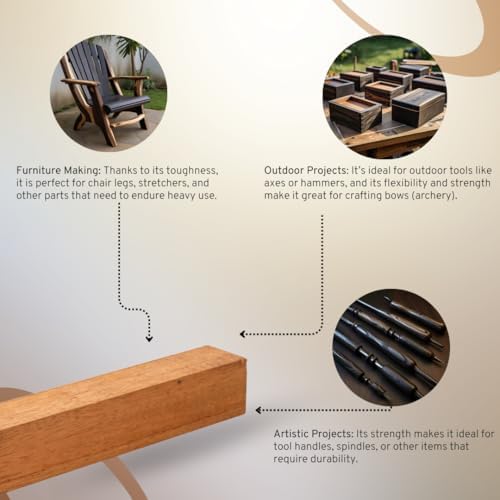 Exotic Wood Zone Mahogany Turning Wood Blanks (4 pcs) - Kiln-Dried Exotic Wood and Raw Lumber for Sustainable Woodworking, Woodcraft, and Lathe Projects (2" x 2" x 8")