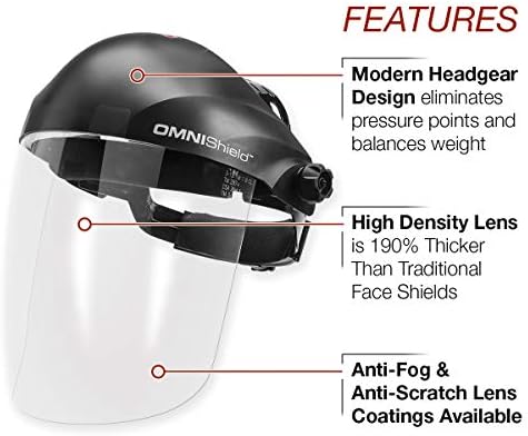 Lincoln Electric OMNIShield Professional Face Shield - High Density Clear Lens - Premium Headgear - K3750-1