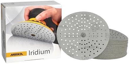 Mirka Iridium 6 Inch 120 Grit Premium Ceramic Blend Sanding Discs, 50 Pack