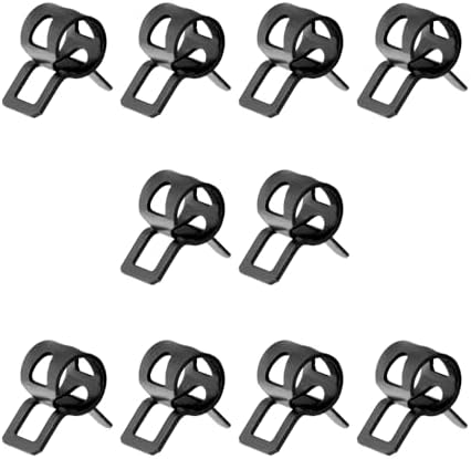 20pcs 0.28" ID Constant Tension Band Hose Clamps, 7mm Spring Band Type Action Hose Clamp Manganese Steel Fuel Line Clamp Low Pressure Air Clip Clamp for Fuel Hose Line Water Pipe Air Tube black