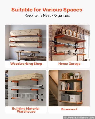 VEVOR Lumber Rack, 3-Tier 2-Pack 110 lbs per Tier, Foldable Wood Storage