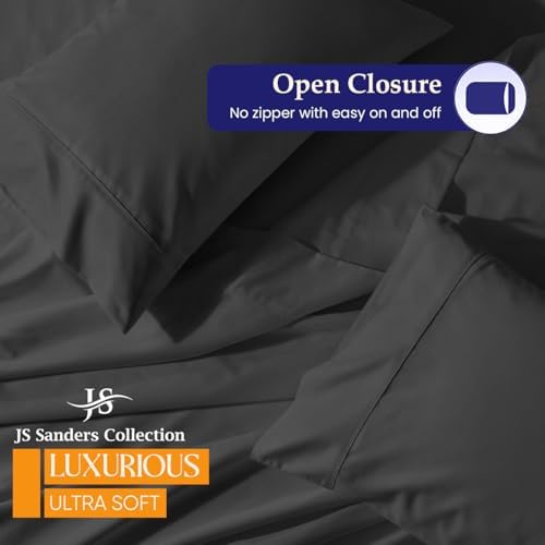 JS Sanders V Berth Boat Sheet 3 Pcs 600 TC Egyptian Cotton,Dark Gery