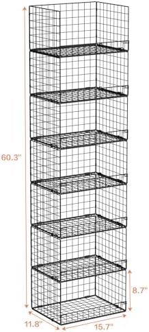 Yociyoga 7-Tier Stackable Closet Organizers and Storage Shelves, Foldable Closet Shelf Organizer System, Stackable Storage Bins Drawers for Closet Organizer System, Black（Patent No. 30022416）