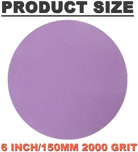 6 Inch Foam Hook & Loop Sanding Discs: 15Pcs 2000 Grit