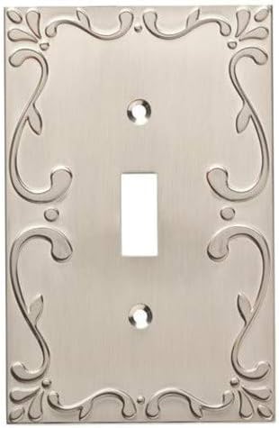 Franklin Brass Classic Lace (3-Pack) Decorative Light Switch Cover Wall Plate Brushed Nickel 1-Gang Wall Plate Switch/Toggle Plate Guards Electrical Outlet Covers W35070V-SN-C