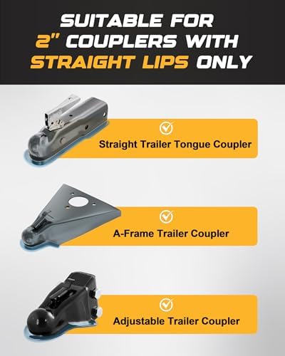 RETRUE Heavy Duty Trailer Lock for 2" Ball Hitch Coupler, Black