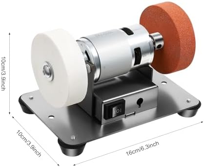 96W Electric Benchtop Sander with 7-Speed Control, Max.6000 RPM Mini Bench Grinder for Sharpening Knives, Drills & Metal Burrs, Forward/Reverse, 2.75 Inch Grinding Wheels, 50dB Quiet