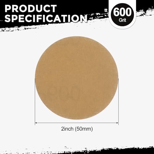 30Pcs Sanding Discs 2In 600Grit Hook and Loop Sandpapers Yellow