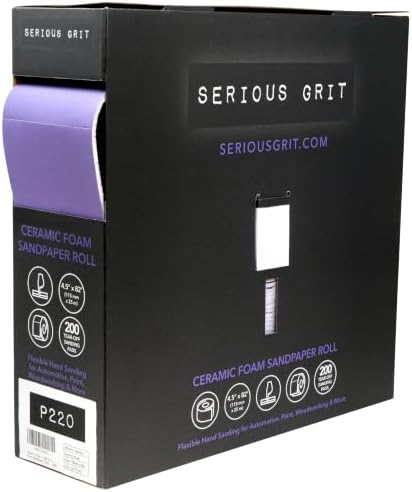 Serious Grit - P220 Grit Ceramic Foam Sandpaper Roll - 115mm x 25m