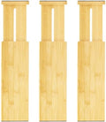VaeFae 3 Pack Bamboo Drawer Dividers, 4" High Adjustable 11.9-17.1" Clothes Drawer Organizers, Expandable Separators for Bedroom/Bathroom/Kitchen/Office Storage