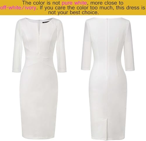 VFSHOW Womens Work Business Office Zipper Up Slim Bodycon Sheath Dress