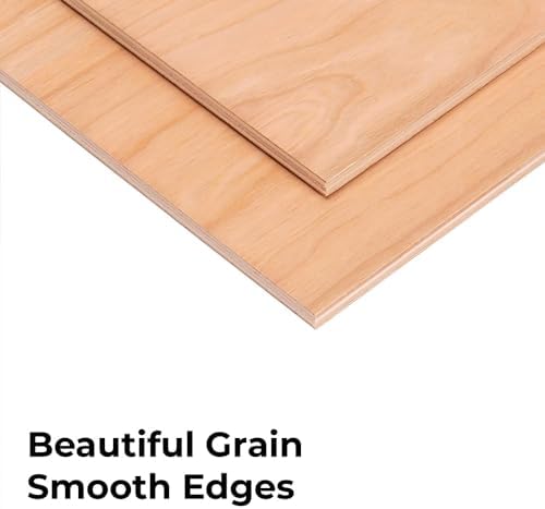Proflex Cherry Plywood 6pcs, 1/8" x 12” x 12” Real Wood Plywood Sheets Premium “A” Grade with Smooth Sanded Finish, Perfect for Laser Cutting & Engraving, Crafts, and DIY Projects.