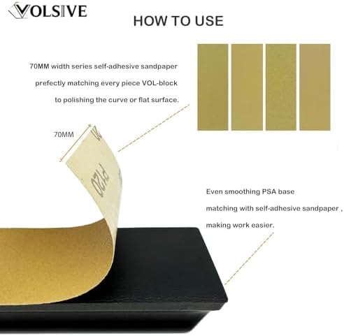 PSA Sanding Block Kit of 7,Hand Abrasives Auto Body Sanding Block Set with 20pcs Self Adhesive Sandpaper Sheet,Flexible for Automotive Paint and Woodworking Sand Furniture
