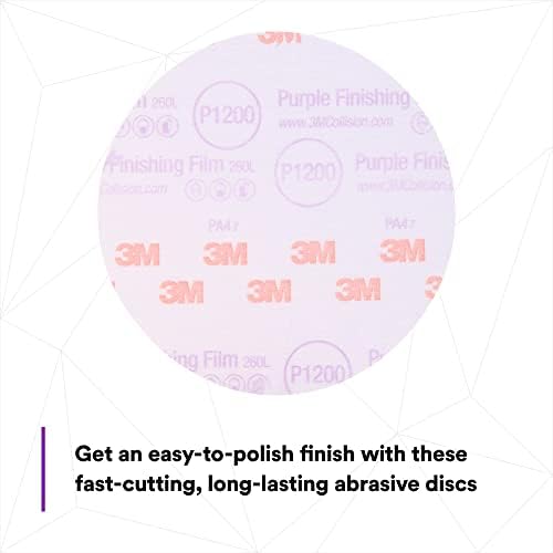 3M Hookit Purple Finishing Film Abrasive Disc, 260L, 30668, 6 in, P1200