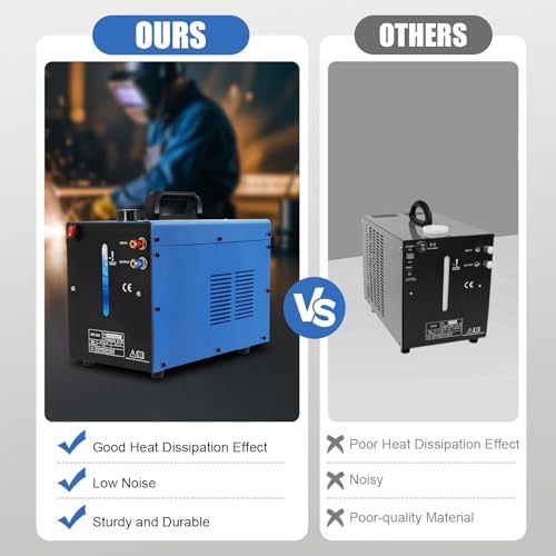 110V TIG Cooler Welder Water Cooler 10L Tig Miller Welder Torch Water Cooling Machine Cooling Tank 1500W Forward-Tilled Filling Port Upgraded Plug-in Practical Water Tank