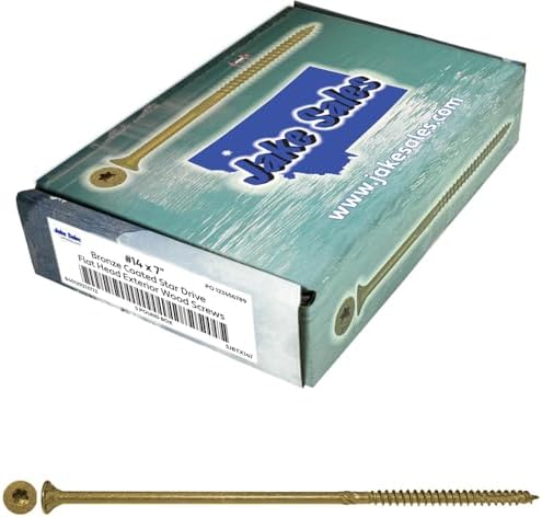 14 x 7 Bronze Coated Multipurpose Wood Screw - Torx/Star Drive Flat Head Exterior Coated - ACQ Compatible - 5 POUNDS - 110 Screws