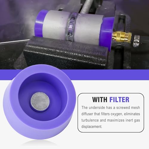 3mirrors 0.9"– 4.0" Silicone Purge Plugs Kit for Pipe Welding, Back Purging Plugs with Fitting Adapters for Welding, Yellow and Purple