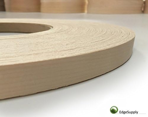 Edge Supply Birch Pre-Finished 13/16 in x 50 ft Roll with a Clear Lacquer UV Finish – Pre-Glued Iron On Real Wood Veneer Edging – Edge Banding Tape with Hot Melt Adhesive, Ideal for Furniture & DIY.
