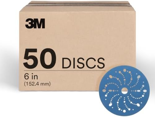 3M Hookit Blue Abrasive Disc, 321U, 36183, 6 in, 600+ Grade, Multi-Hole