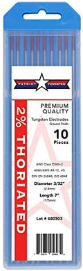 TIG Welding Electrodes 2% Thoriated WT20 (EWTh-2) Red 3/32" 10 Pack