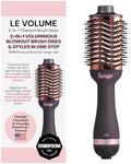 L'ANGE HAIR Le Volume 2-in-1 Titanium Blow Dryer Brush | Frizz Control Blowout Hair Dryer Brush for Drying and Styling | Volumizing Hot Air Styler for All Hairstyles | Oval Barrel | Black - 75mm